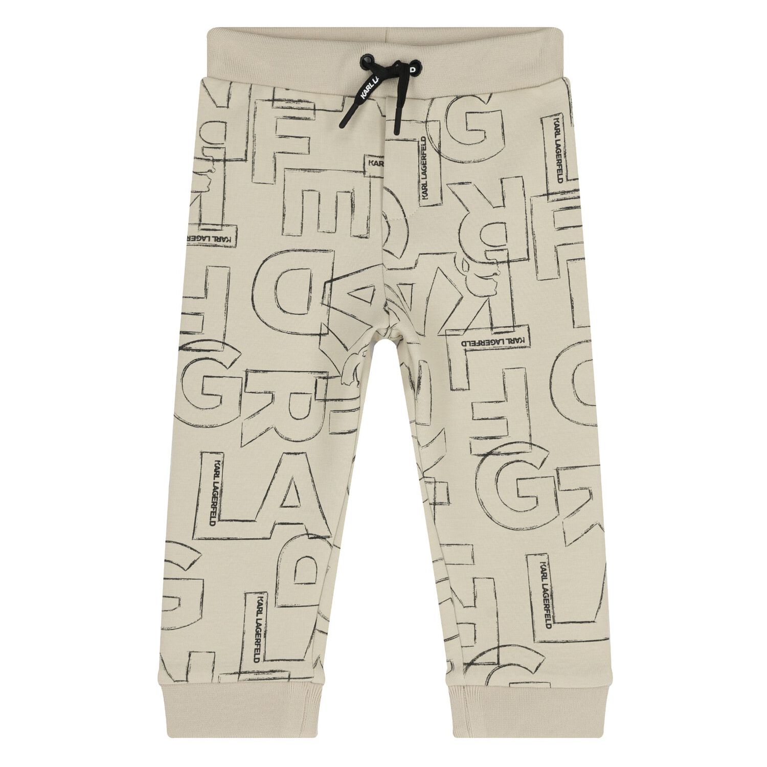 Younger Boys Beige & Black Tracksuit Set (3 Piece), 1, hi-res