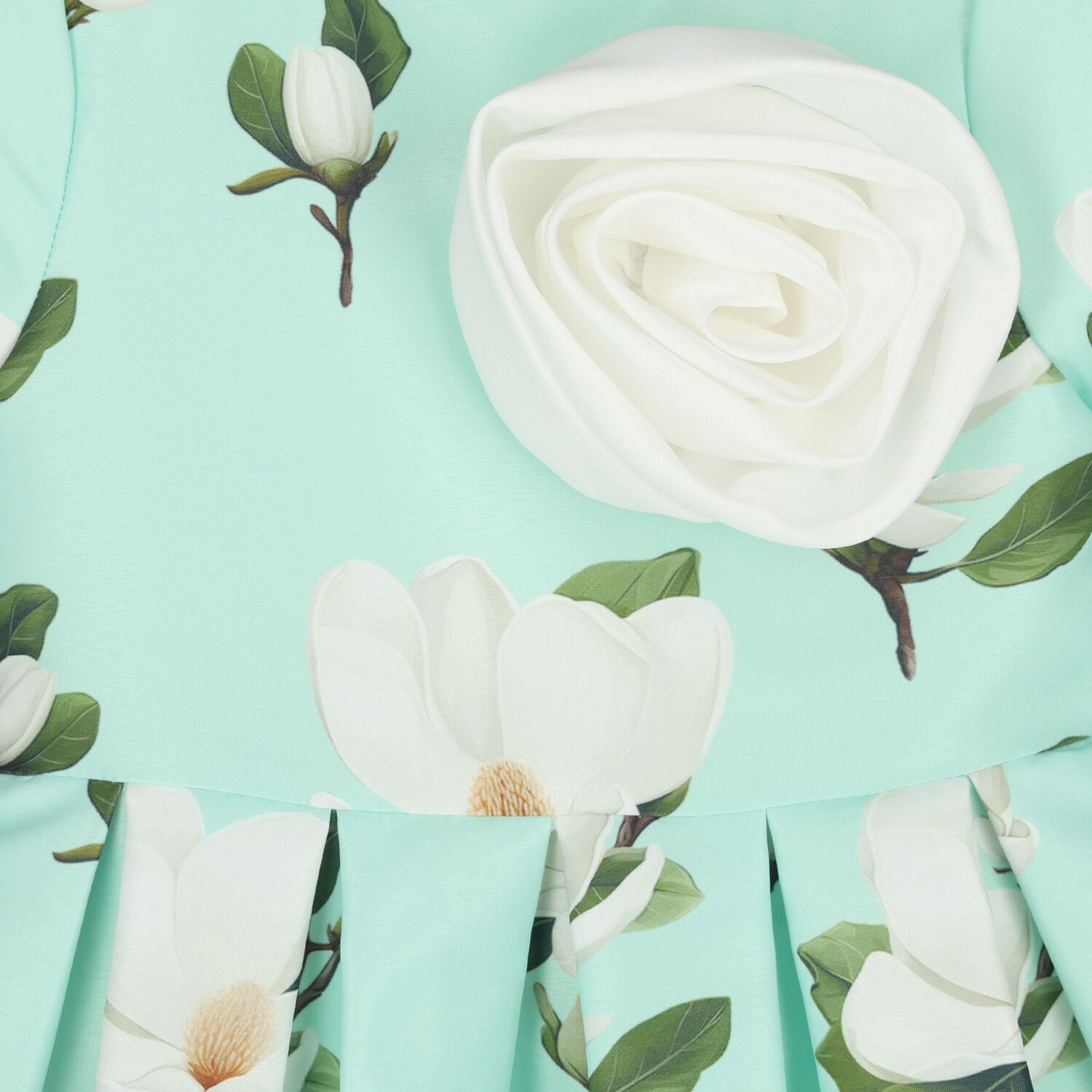 Girls Mint Green Floral Dress, 1, hi-res