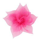 Girls Pink Tulle Flower Hair Clip, 1, hi-res