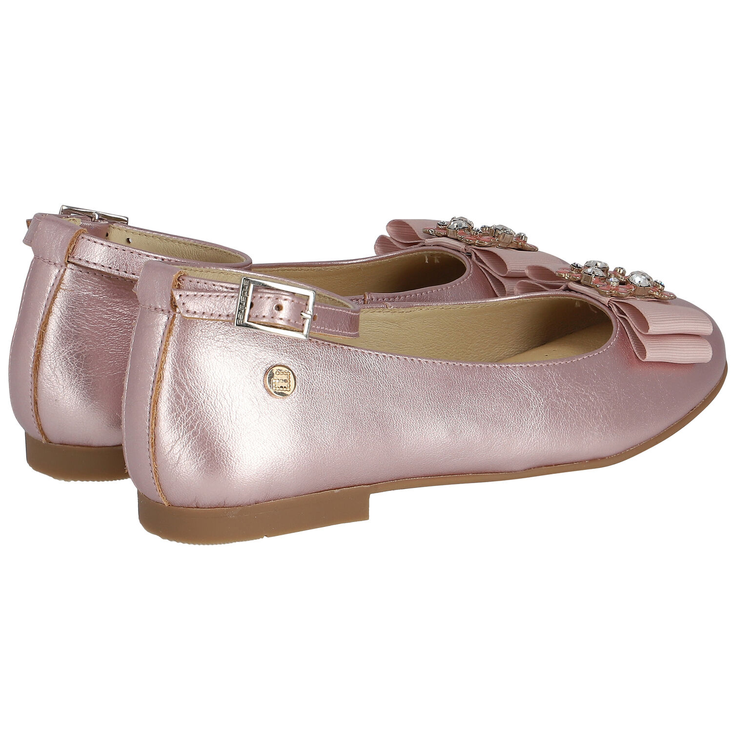 Girls Pink Embellished Ballerina Shoes, 2, hi-res image number null