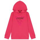 Girls Pink Logo Hooded Top, 4, hi-res