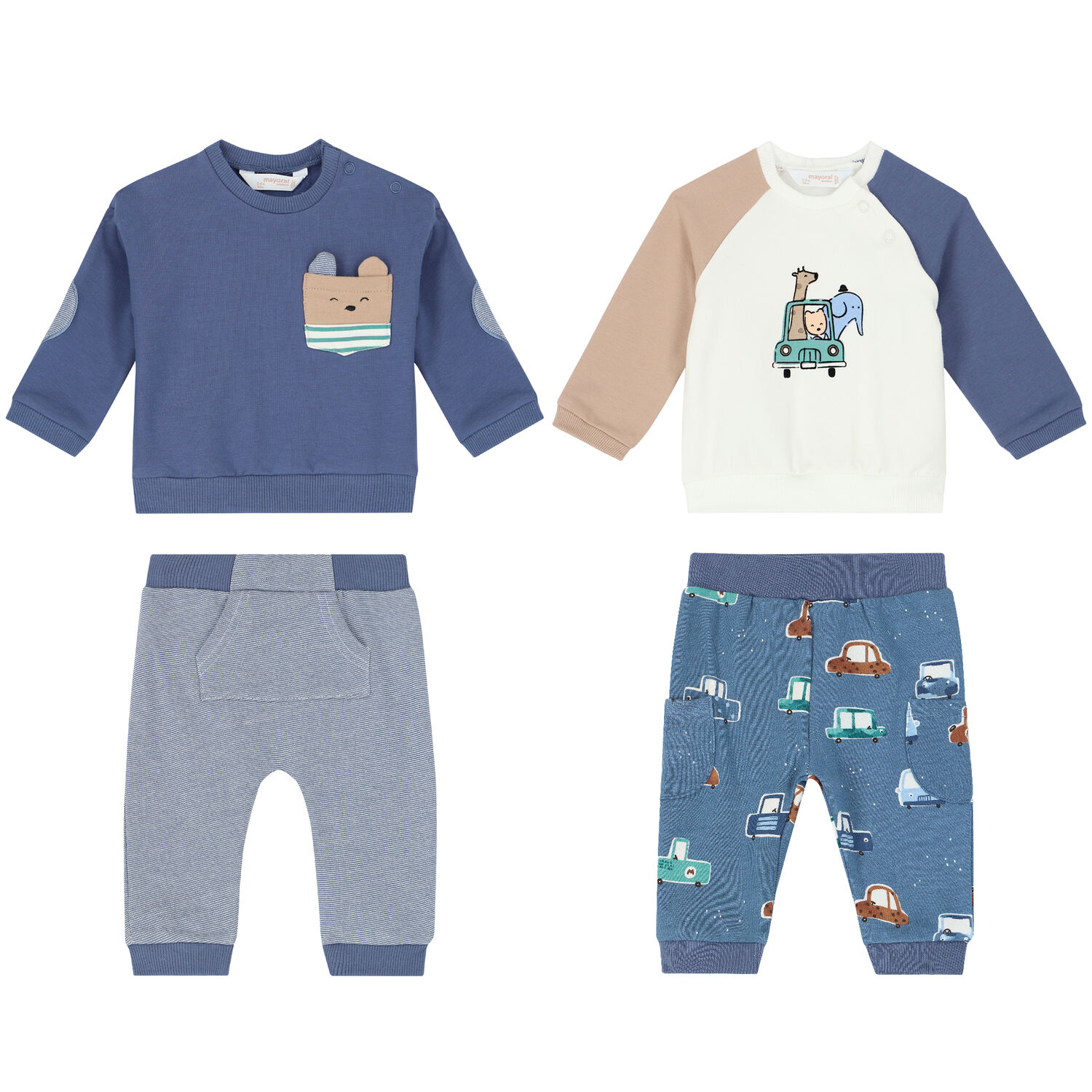 Baby Boys White & Blue Tracksuits ( 2-Pack ), 1, hi-res image number null