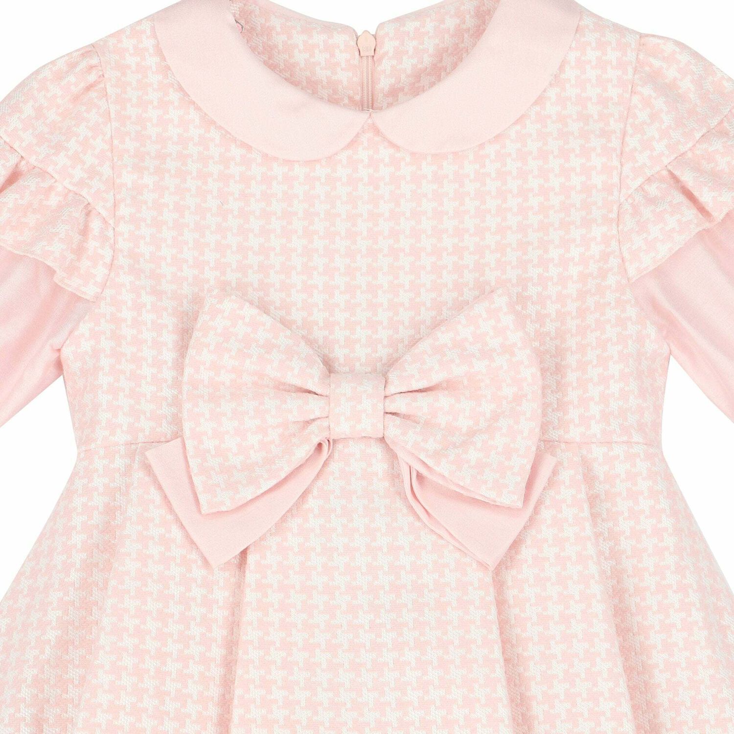 Girls Pink Bow Dress, 1, hi-res