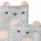 Baby Girls Grey & Pink Socks, 1, hi-res