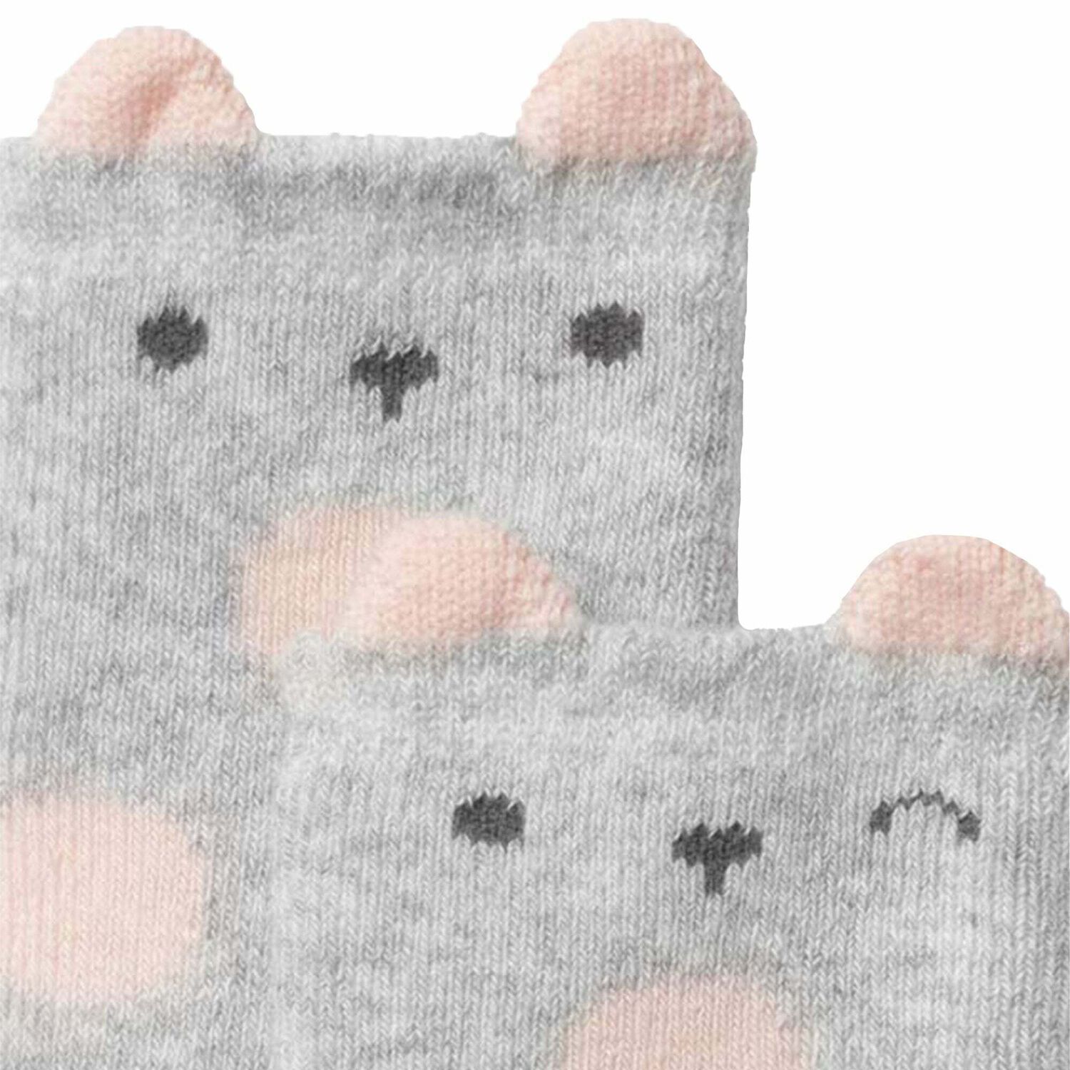 Baby Girls Grey & Pink Socks, 1, hi-res image number null