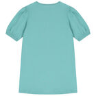 Girls Green Logo Bag Dress, 1, hi-res