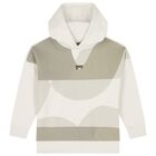 Boys Beige Logo Hooded Top, 1, hi-res