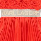 Girls Orange Logo Ruffled Skirt, 2, hi-res