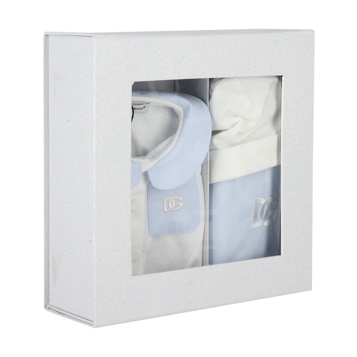 Ivory & Blue Cotton Babygrow Gift Set, 1, hi-res