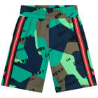 Boys Blue & Green Logo Shorts, 1, hi-res
