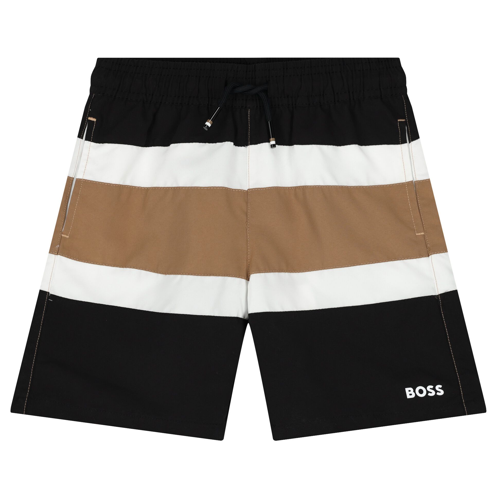 BOSS Boys Signature Striped Swim Shorts Junior Couture UK