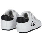 White & Black Logo Pre Walker Shoes, 1, hi-res