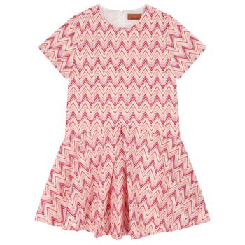 Girls Pink Zig Zag Dress