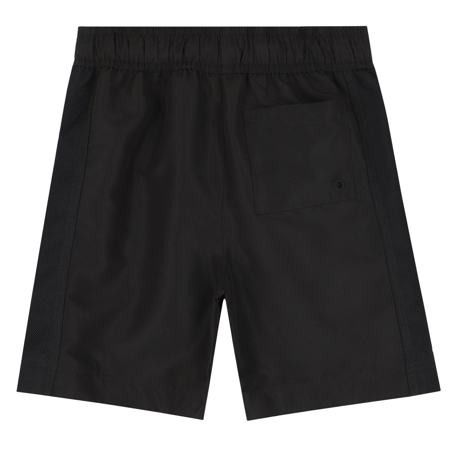 Boys Black Logo Swim Shorts, 1, hi-res