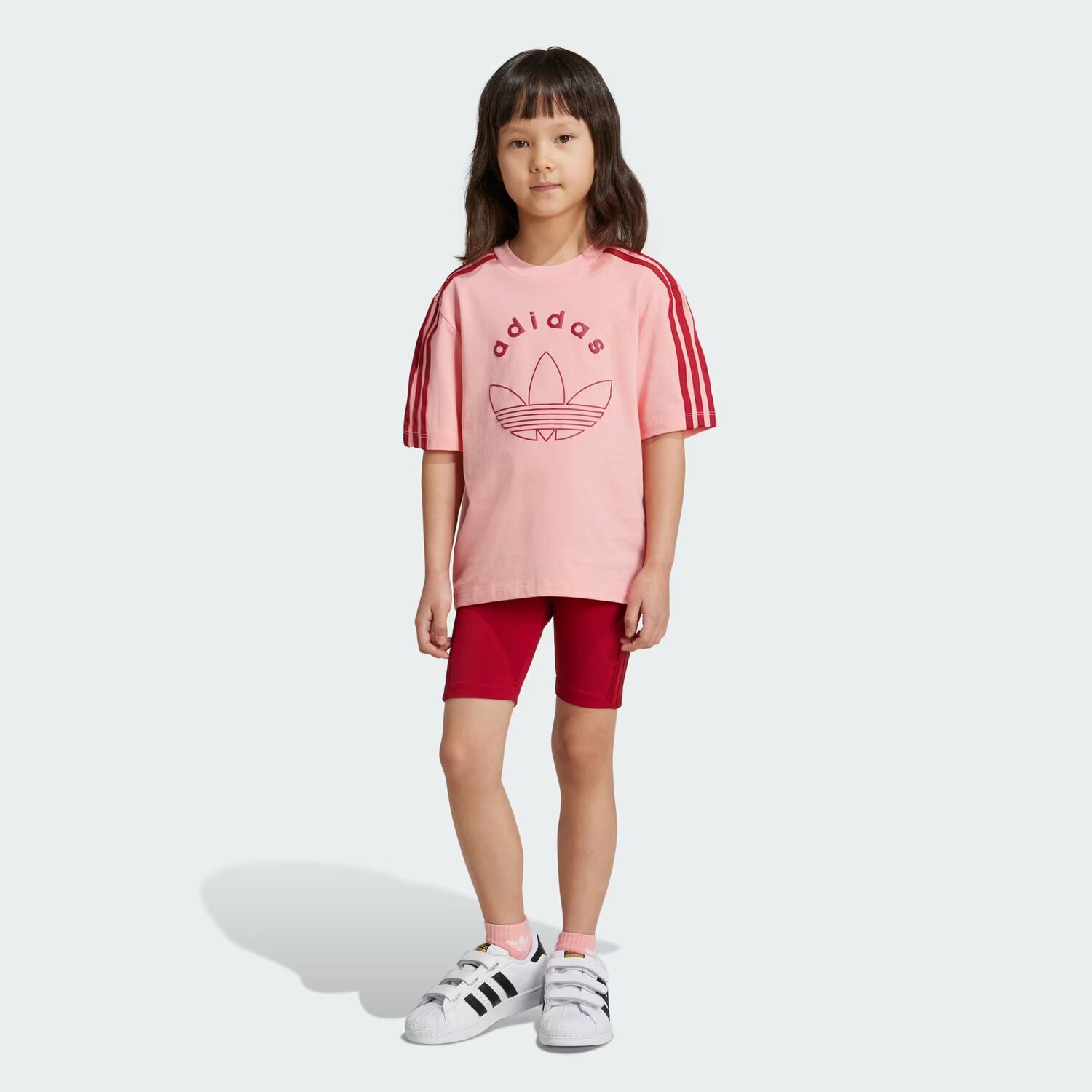 Girls Pink & Red Logo Shorts Set, 1, hi-res image number null