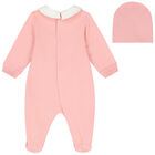 Pink Teddy Bear Logo Babygrow Gift Set, 1, hi-res