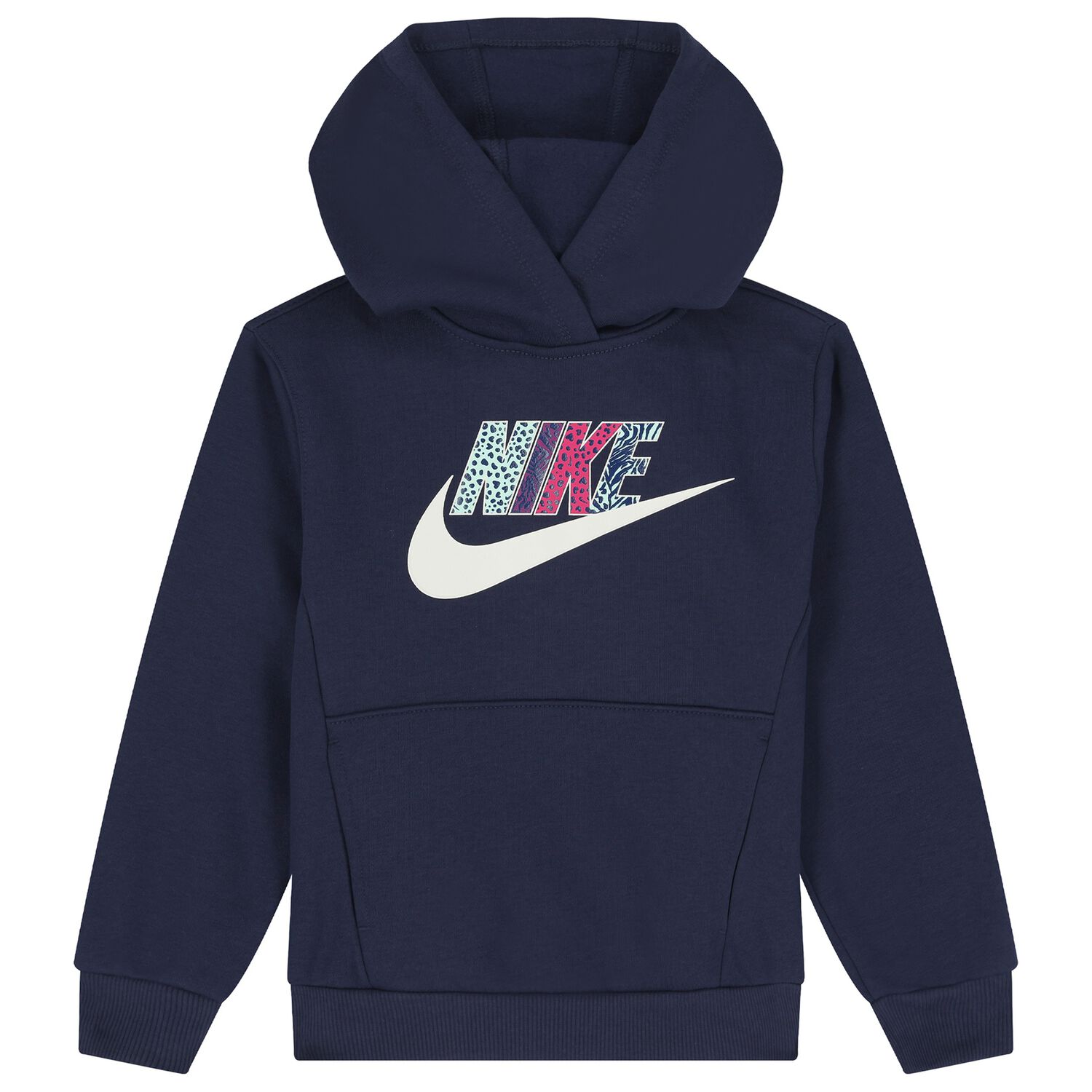 Girls Blue Logo Hooded Top, 2, hi-res