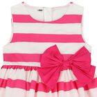 Girls Ivory & Pink Striped Dress, 2, hi-res
