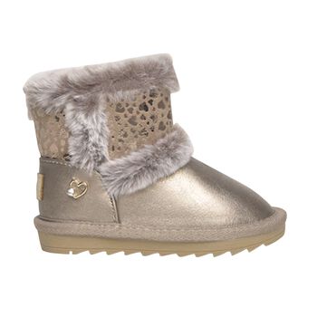 Younger Girls Gold Faux Leather Boots