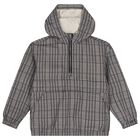 Boys Black, Beige & White Checked Windbreaker, 1, hi-res