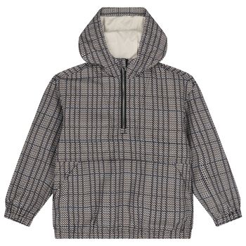Boys Black, Beige & White Checked Windbreaker