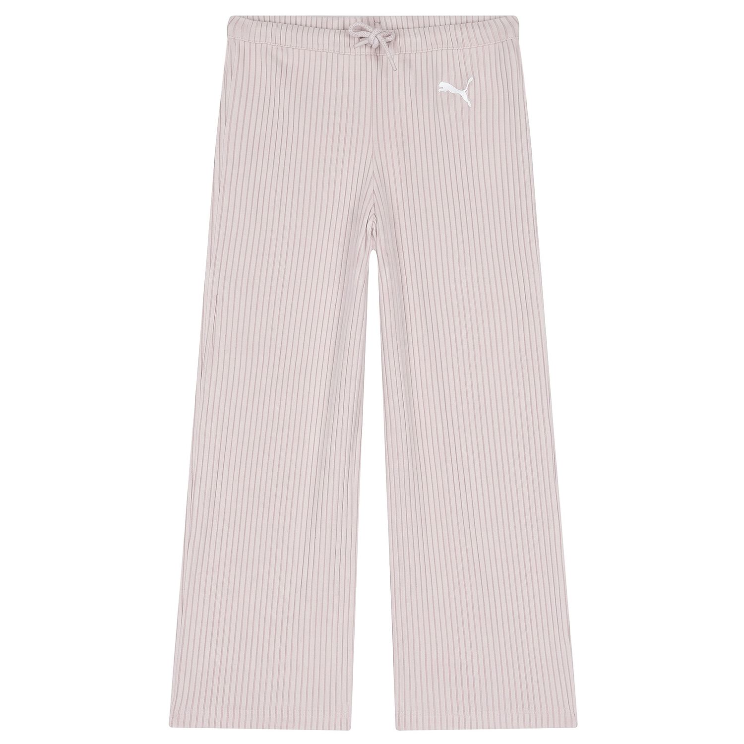 Girls Pink Ribbed Wide Leg Trousers, 1, hi-res