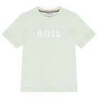 Boys Mini Me Green Logo T-Shirt, 7, hi-res