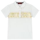 Boys White & Gold Polo Shirt, 1, hi-res