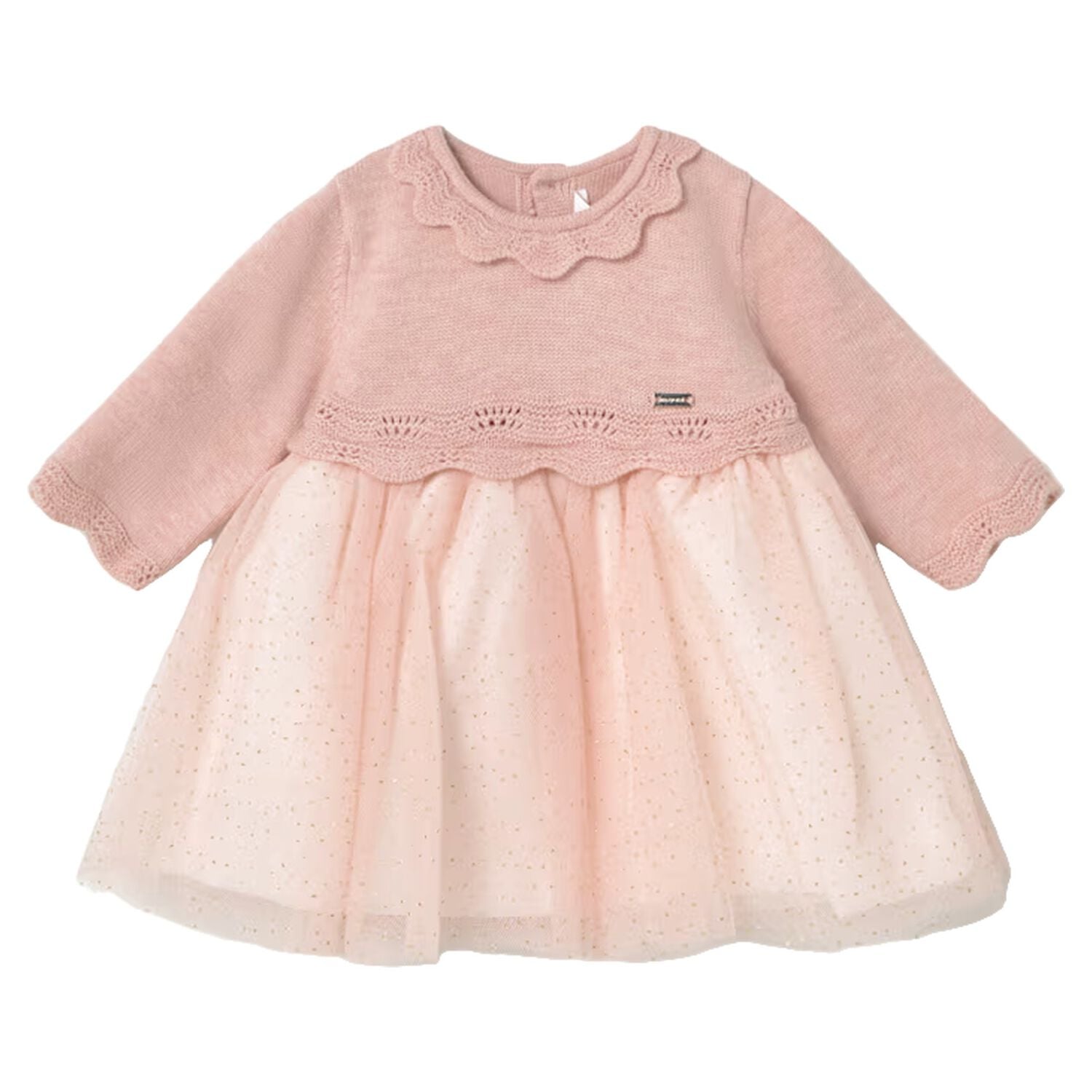Baby Girls Pink Tulle Dress, 2, hi-res