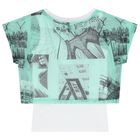 Girls White & Green Logo 2-in-1 Top, 1, hi-res