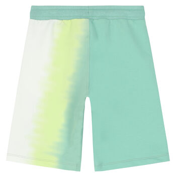 Boys Green & White Logo Shorts