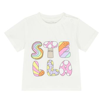 Younger Girls Ivory Logo T-Shirt