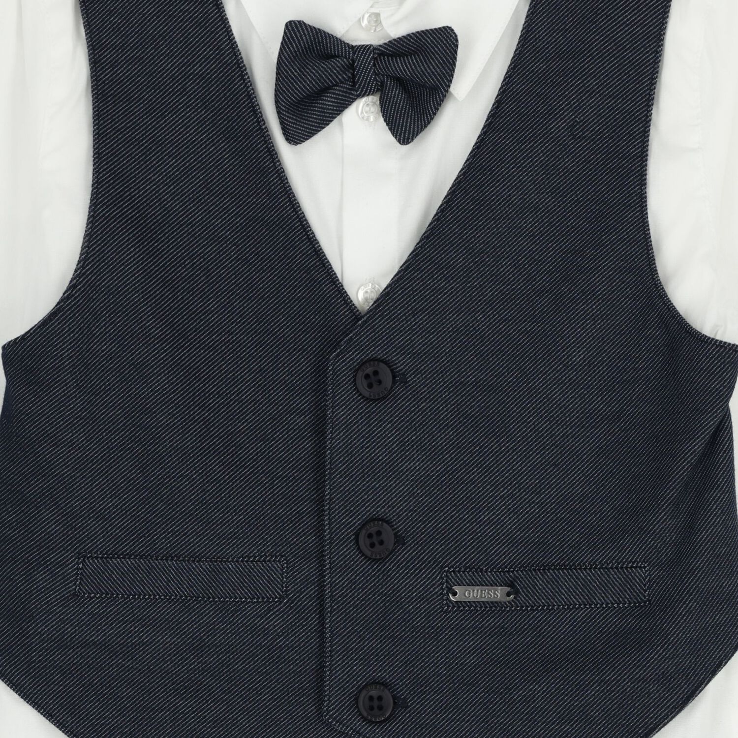 Boys Navy Blue & White Trousers Set, 1, hi-res