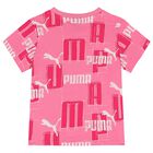 Younger Girls Pink Logo Shorts Set, 1, hi-res