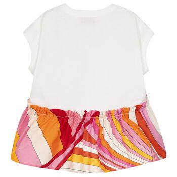 Girls White Logo Iride T-Shirt