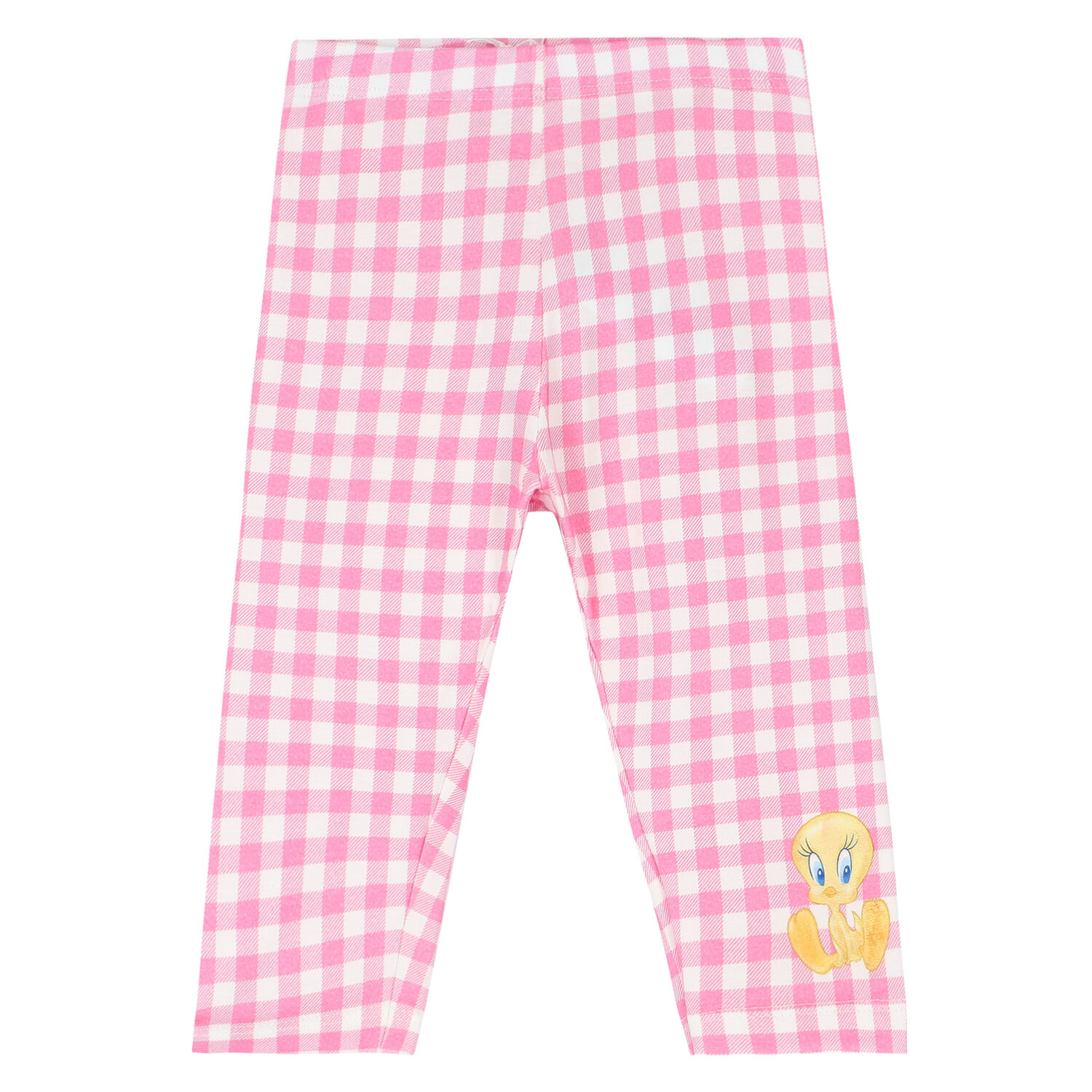 Younger Girls Pink & White Gingham Leggings, 1, hi-res