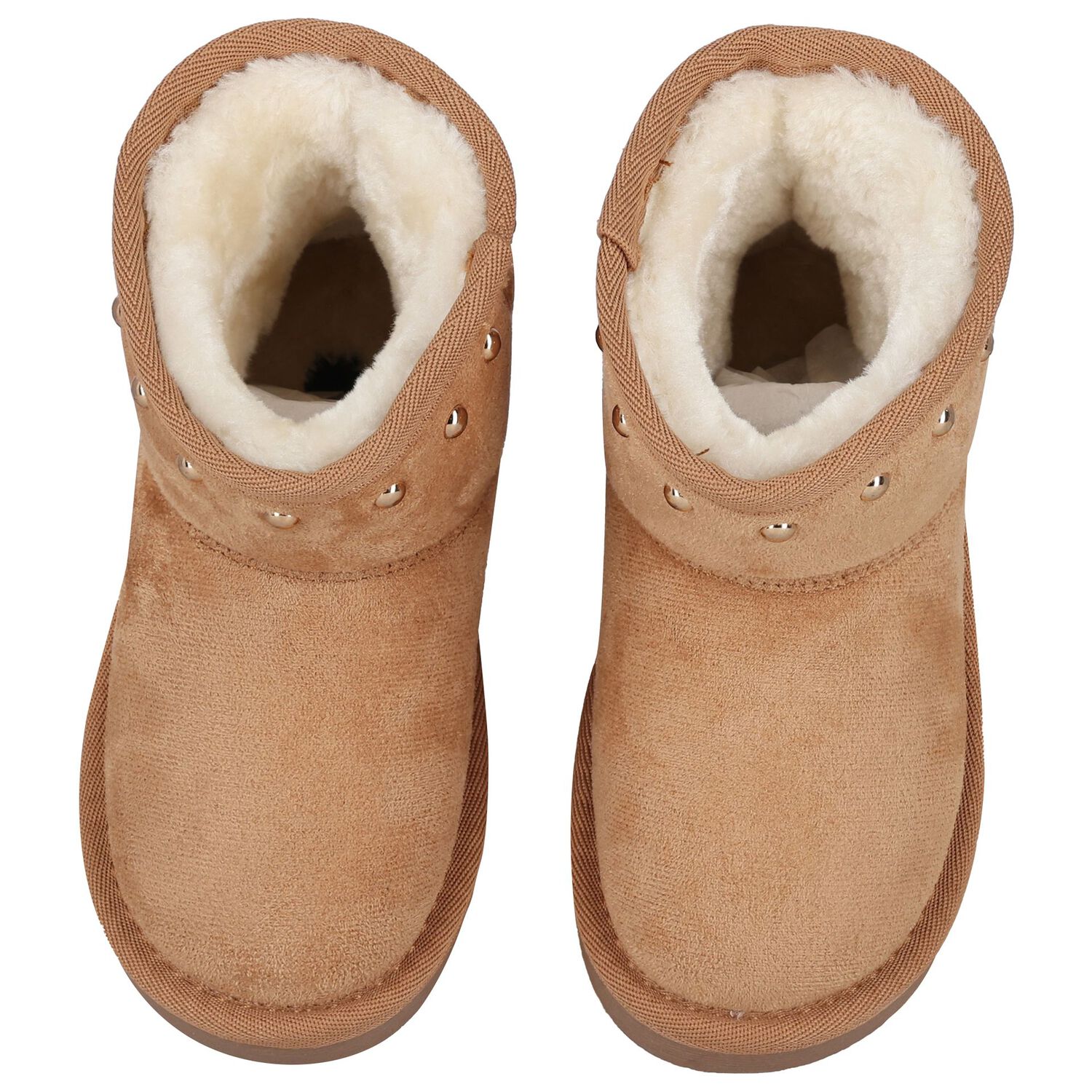 Girls Beige Logo Suede Boots, 1, hi-res