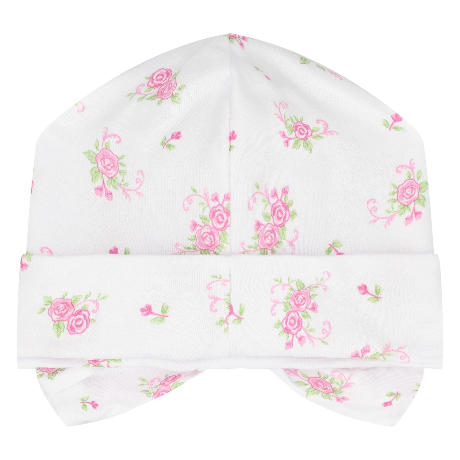 Baby Girls White & Pink Rose Hat, 1, hi-res image number null