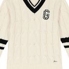 Girls Ivory Logo Knitted Jumper, 1, hi-res