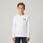 Boys White Logo Long Sleeve Top, 3, hi-res