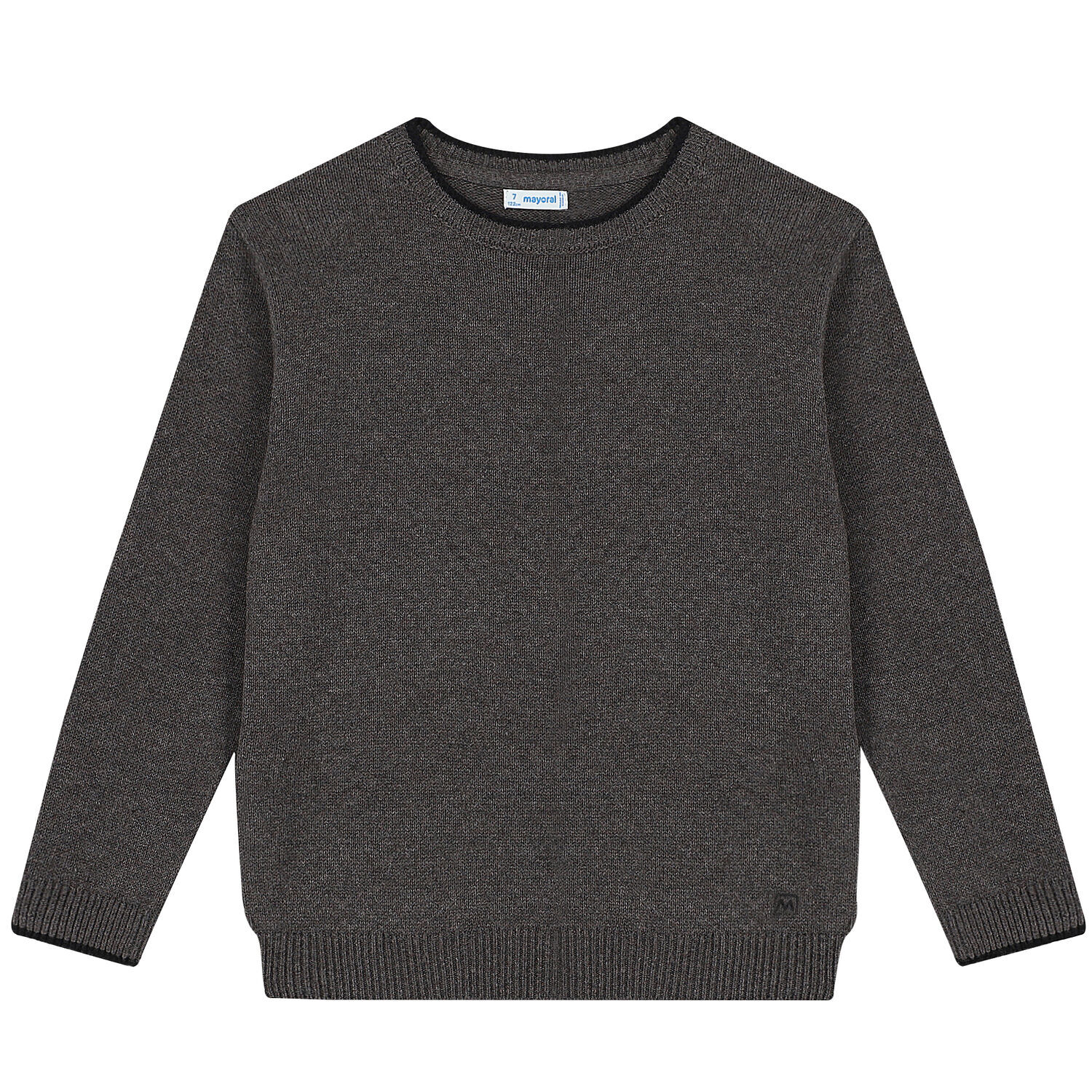 Boys Grey Knitted Sweatshirt, 2, hi-res