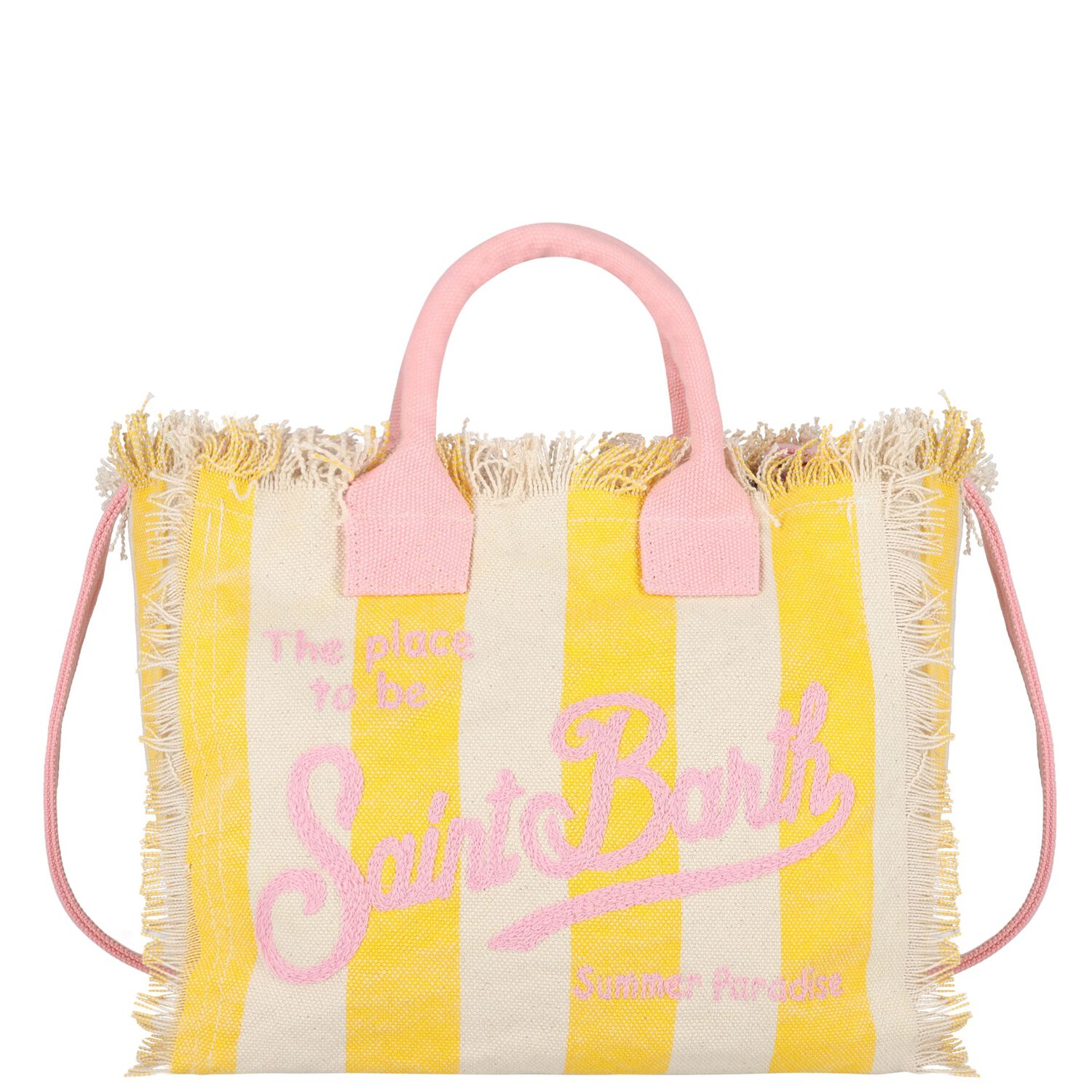 Girls Pink, Ivory & Yellow Logo Tote Bag, 1, hi-res