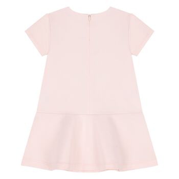 Younger Girls Pink Floral Logo Dress