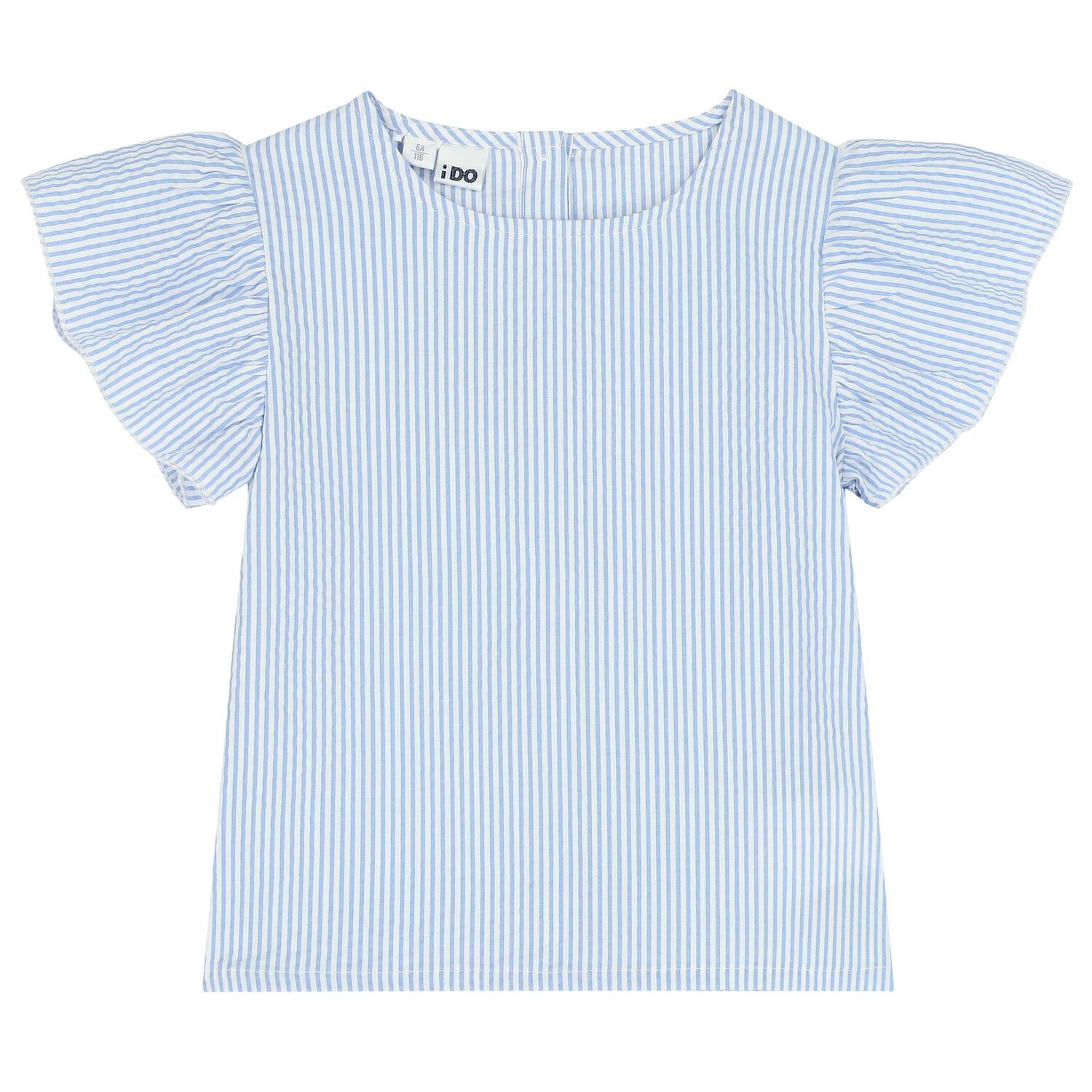 Girls Blue & White Striped Skirt Set, 1, hi-res