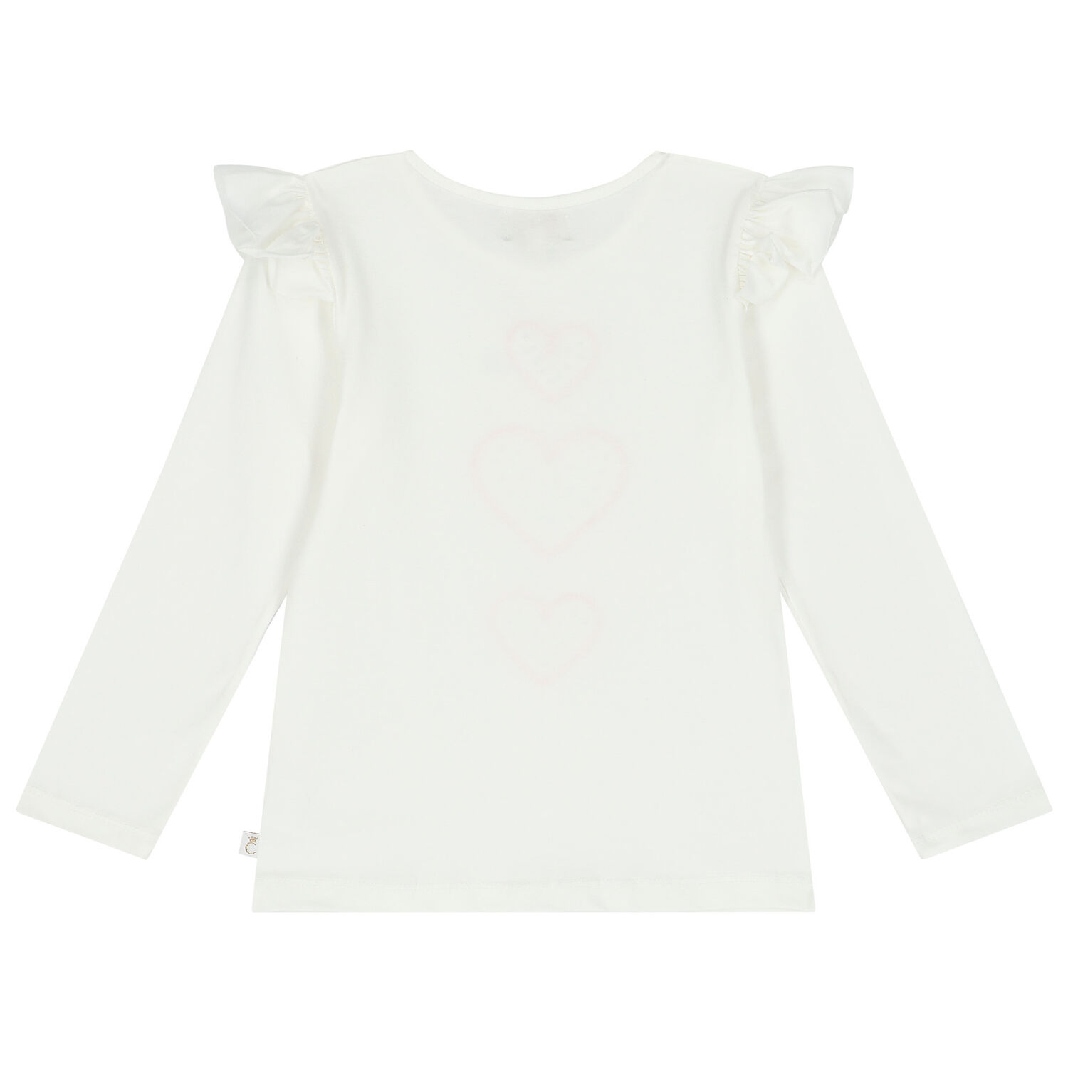 Girls Ivory & Pink Heart Skirt Set, 1, hi-res