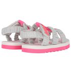 Girls Silver & White Logo Sandals, 1, hi-res
