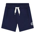Younger Boys Blue Logo Shorts, 1, hi-res