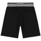 Boys Black Logo Shorts, 1, hi-res
