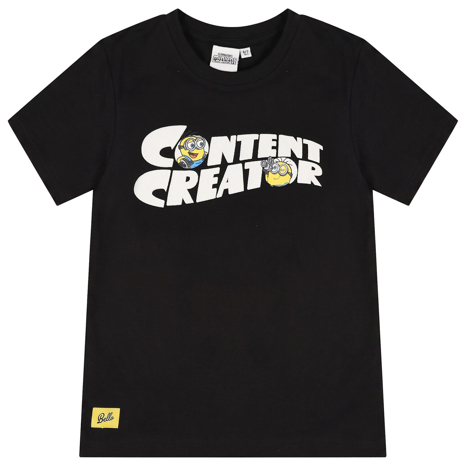 Boys Black Minions T-Shirt, 1, hi-res