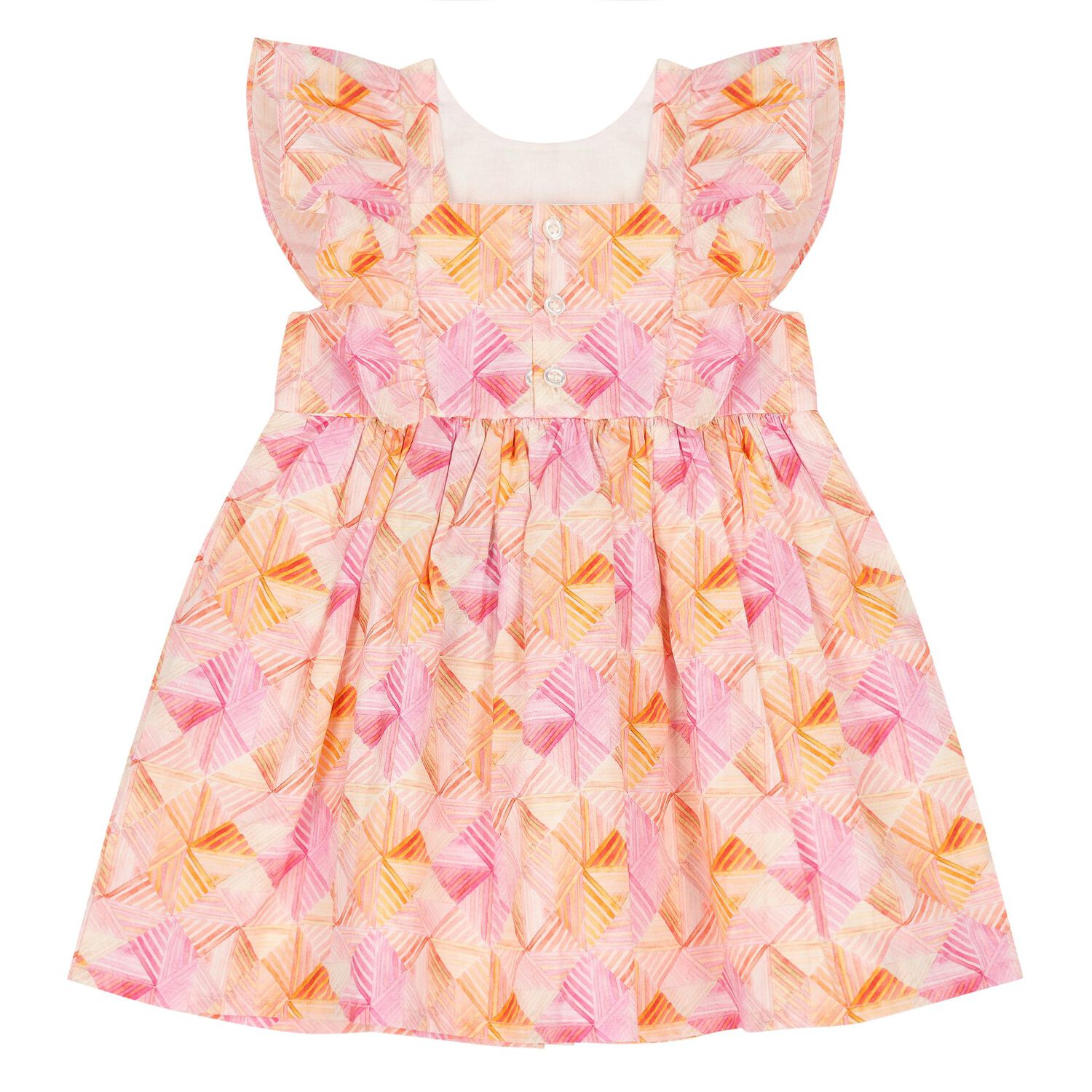 Younger Girls Pink & Orange Dress, 1, hi-res image number null